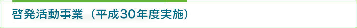 啓発活動推進事業（平成30年度実施）